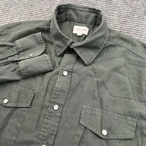 Hamilton Pearl Snap L/S‎ Casual Shirt Men's Size Medium Double Pockets Green